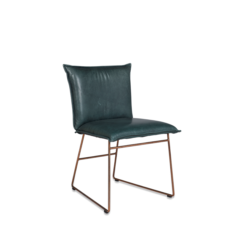 Duke Diningchair Without Arm, Frame Copper, Luxor Navy Blue Pers Kopiëren